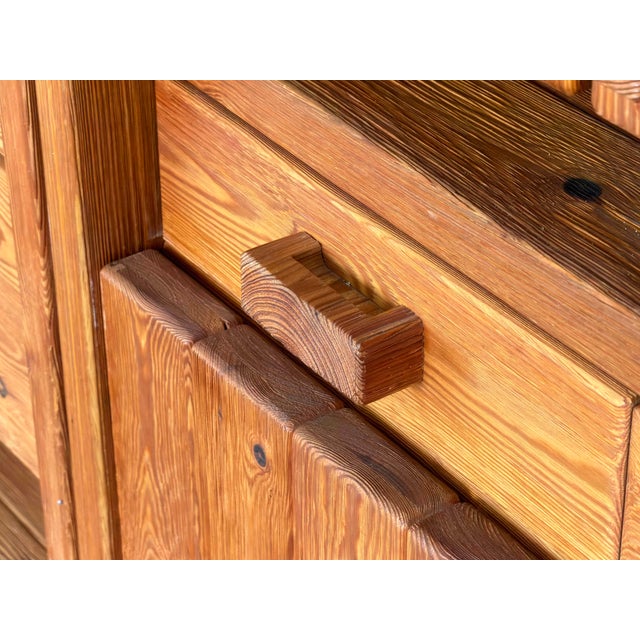 Scandinavian Brutalist Bar Cabinet in Pine by Hans Frydendal for Christian IV, 1960s, Set of 5 For Sale - Image 9 of 12