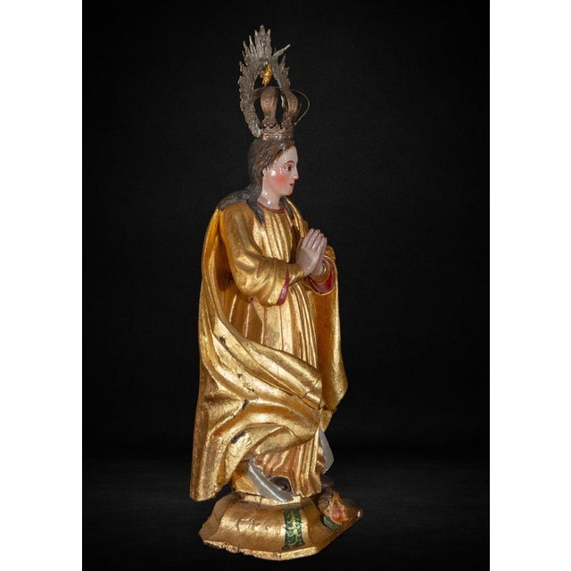 17th Century Spanish American Immaculate Conception Sculpture For Sale - Image 6 of 11