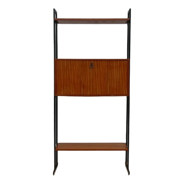 Swedish Bookcase with Iron Structure, 1970s For Sale