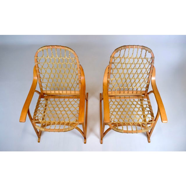 Vintage Snowshoe Arm Chairs by SnoCraft, Norway Maine For Sale - Image 11 of 14