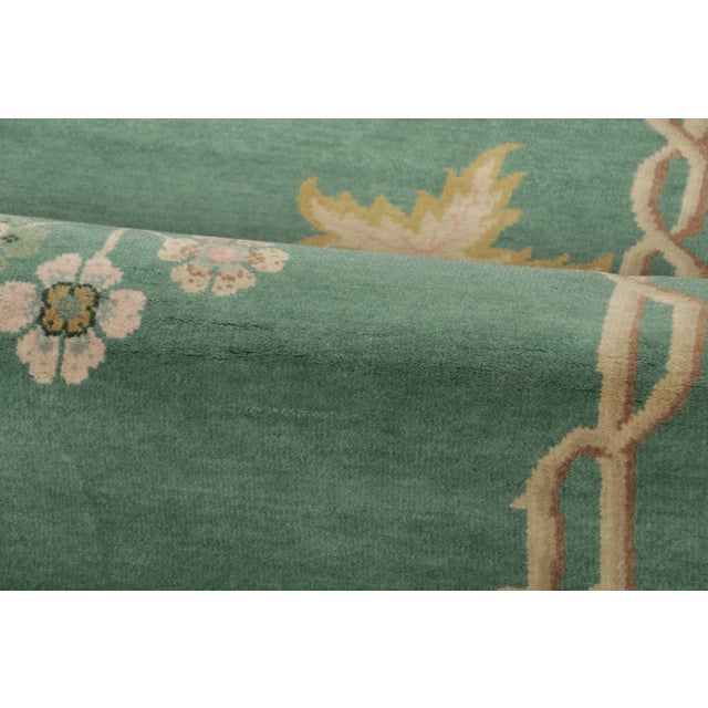 Chinese Art Deco Style Floral Wool Rug by Rug & Kilim, India For Sale In New York - Image 6 of 9