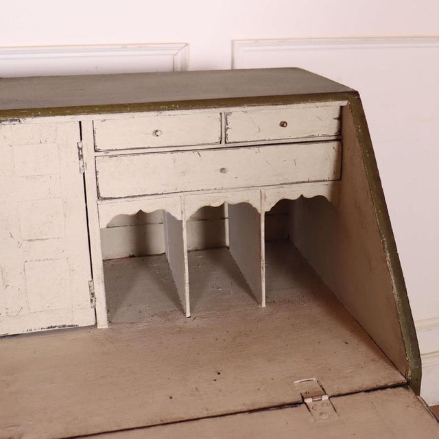 English Painted Secretaire in Oak For Sale - Image 8 of 15