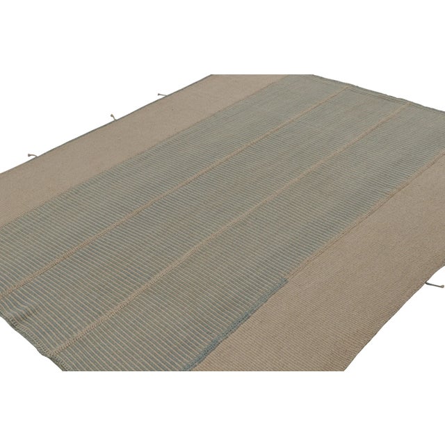 Handwoven in wool, an 8x10 Kilim design from an inventive new contemporary flat weave collection by Rug & Kilim. On the...