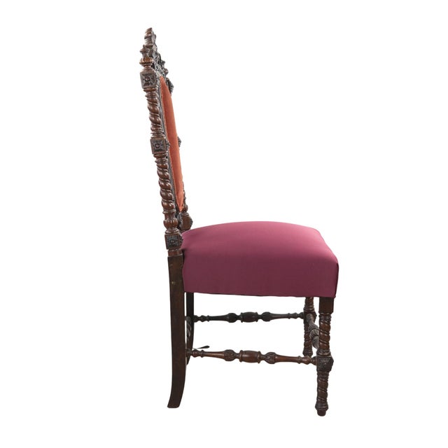 Mid 20th Century 4 19th Century Victorian Carved Red Oak Dining Chairs, For Sale - Image 5 of 12