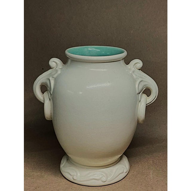 Art Deco 7 Inch Tall Handled Vase Made 1937 RumRill Design For Sale - Image 3 of 8