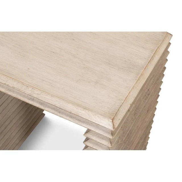 Wood Stone Gray Side Table For Sale - Image 7 of 12