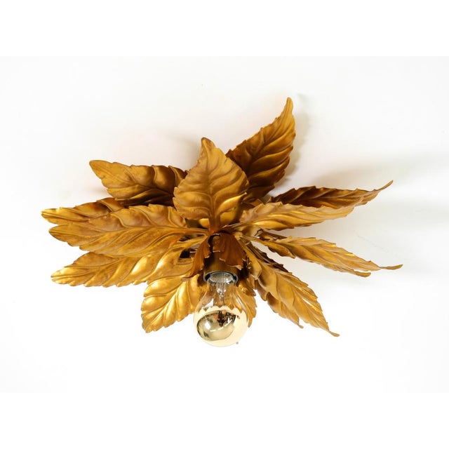 1980s Large Gold-Plated Ceiling Lamp in the style of Hans Kögl Florentine, 1980s For Sale - Image 5 of 18