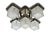 1930s Ceiling Lamp with Cubist Glass Shades, 1930s For Sale - Image 5 of 8