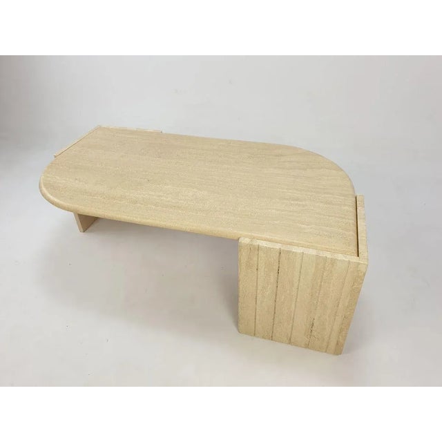 Beige Mid-Century Italian Travertine Coffee Table, 1980s For Sale - Image 8 of 17