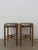 Scandinavian midcentury modern design set of two coffe tables deigned by Poul Hundevad with solid oak structure and...