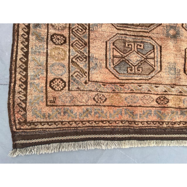 Vintage Afghan Hand-Knotted Tribal Rug | 4'6" X 7'10" Ft | Bohemian Geometric Rug For Sale - Image 12 of 13