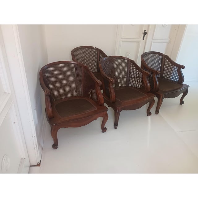 Vintage French Walnut Chairs For Sale - Image 15 of 17