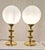Metal Vintage Brass Table Lamps with White Glass Shades, 1970s, Set of 2 For Sale - Image 7 of 7