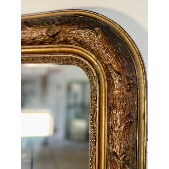 Antique French Faux Bois Gilt Louis Philippe Mirror For Sale - Image 11 of 11