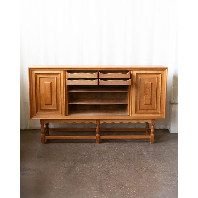 Brown 1960s Danish Oak Sideboard in the Manner of Kjærnulf For Sale - Image 8 of 18