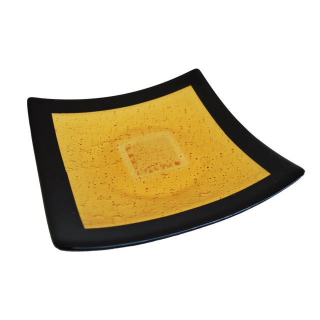 Campielo Q25 Murano Glass Plate with Gold leaf by Stefano Birello for VéVé Glass For Sale - Image 3 of 6