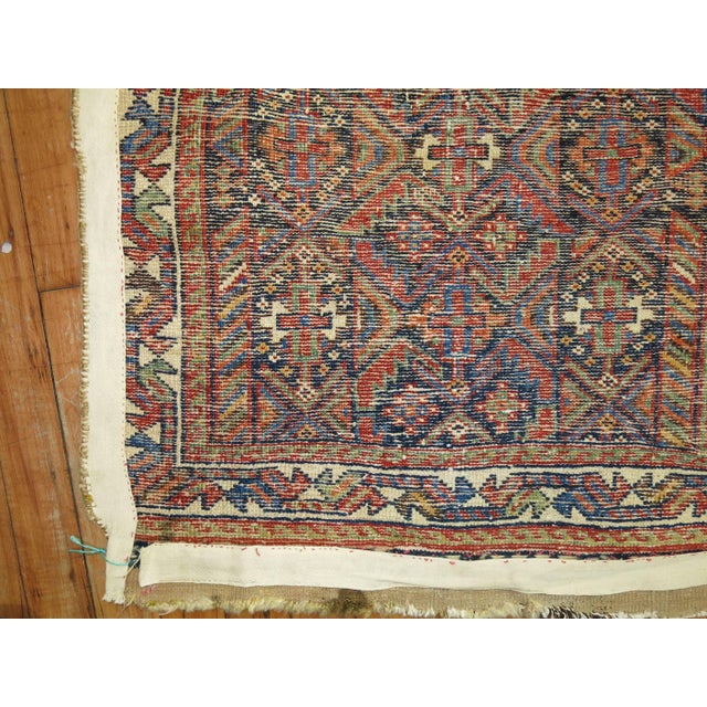 Late 19th Century 19th Century Shabby Chic Persian Tribal Square Size Rug - 2'1" x 2'4" For Sale - Image 5 of 6