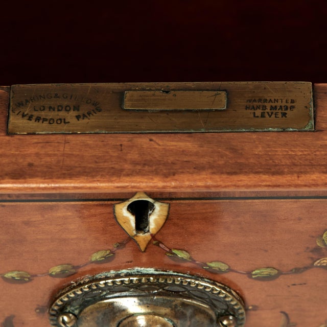 Brown Antique English Adams Style Leather Top Desk For Sale - Image 8 of 13