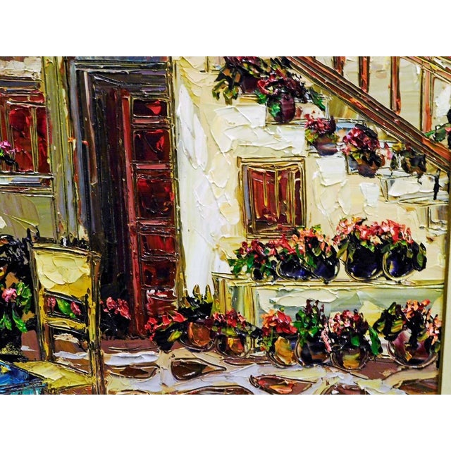 Blue Maya Eventov Untitled Oil Canvas With Beautiful Custom Frame Me040908-03 For Sale - Image 8 of 9