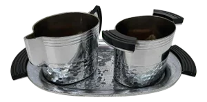 1940s Art Deco Cream & Sugar Set- 3 Pieces