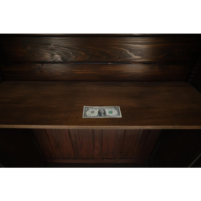 19th Century Very Fine 1900s Antique Russian Brass Inlay Two Glass Doors Storage Cabinet For Sale - Image 5 of 13
