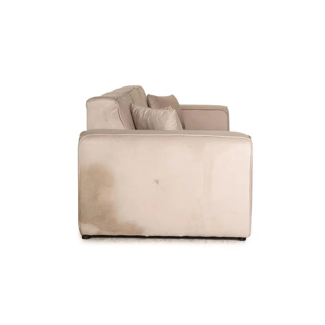 Beige Beluga 4-Seater Sofa in Beige Velvet from IconX Studios For Sale - Image 8 of 11