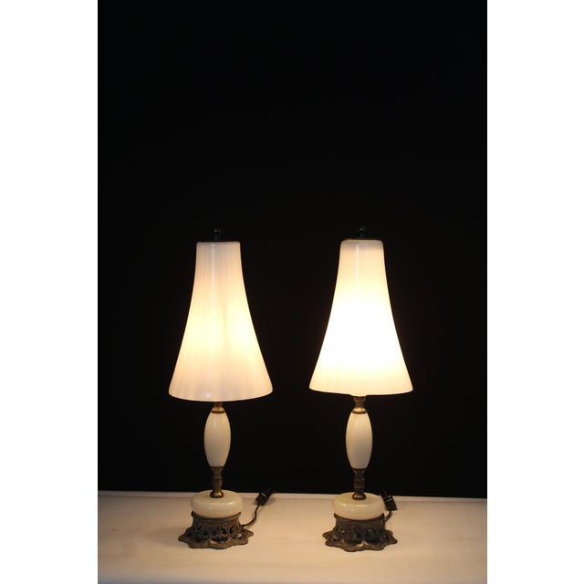 Petite Pair of Petite Maison Charles Style Boudoir Lamps For Sale - Image 9 of 15