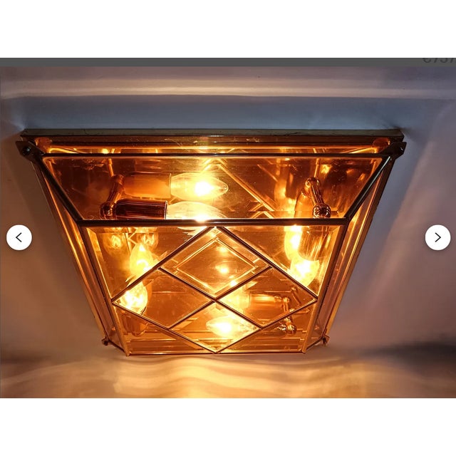 Modern Art Deco Murano Glass Ceiling Light, 1970s For Sale - Image 10 of 12
