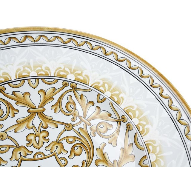 White Damask Plate by Deblona For Sale - Image 4 of 11