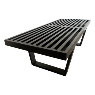 Vintage Black Ash Bench, 1950s For Sale