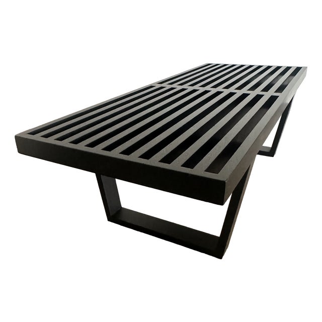 Vintage Black Ash Bench, 1950s For Sale