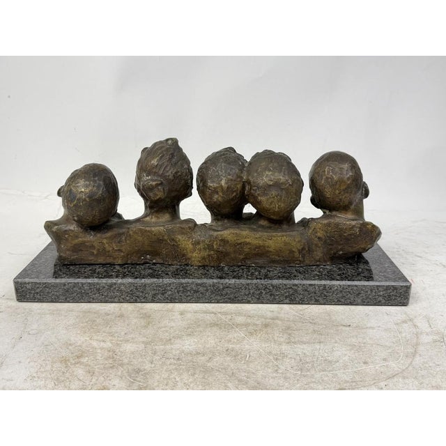 Vincenzo Aurisicchio, Scugnizzi, 1920s, Bronze and Marble For Sale - Image 13 of 15