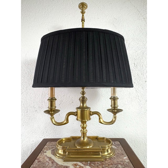 2010s Vintage Solid Brass Bouilotte Style Table Lamp by Frederick Cooper For Sale - Image 5 of 10