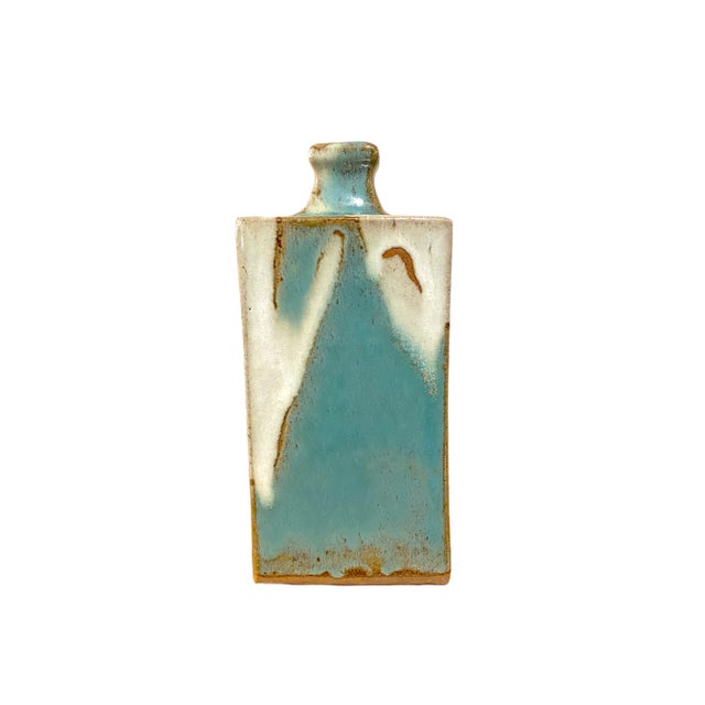 Turquoise Shoji Hamada (1894–1978) Japanese Mingei Stoneware Bottle Vase For Sale - Image 8 of 11