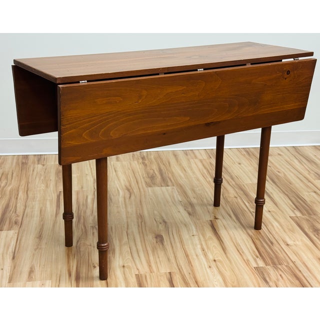 Vintage Turned Wood Drop Leaf Table For Sale - Image 4 of 18