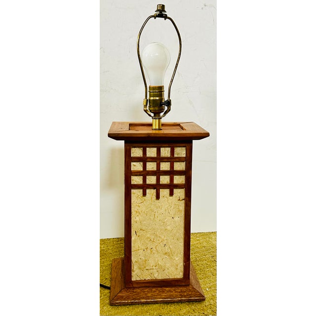 Mid-Century Modern MCM Japanese Screen Lamp For Sale - Image 3 of 8