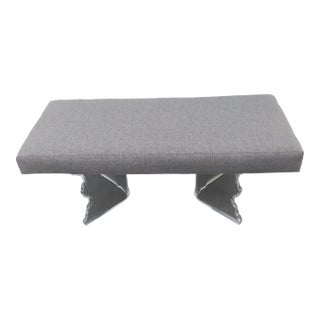 Mid Century Hollywood Regency Long Lucite End of the Bed Dining Table Bench 6441 For Sale
