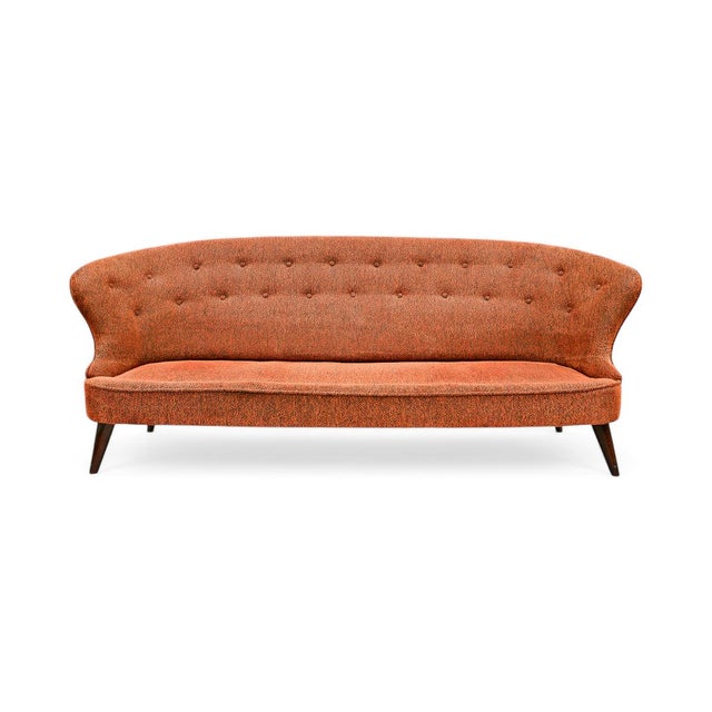 Brown “Concha” Sofa in Hardwood & Chenille, Joaquim Tenreiro, 1960s For Sale - Image 8 of 13