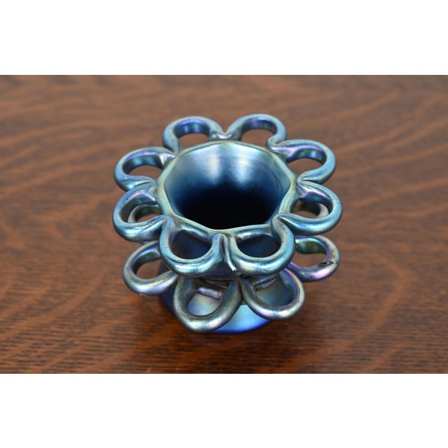 A gorgeous Arts & Crafts or Art Deco period iridescent Favrile glass flower frog By Louis Comfort Tiffany for Tiffany...