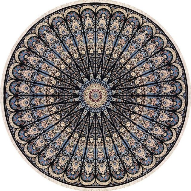 Hand-Knotted Wool and Silk Nain Rug For Sale - Image 6 of 6