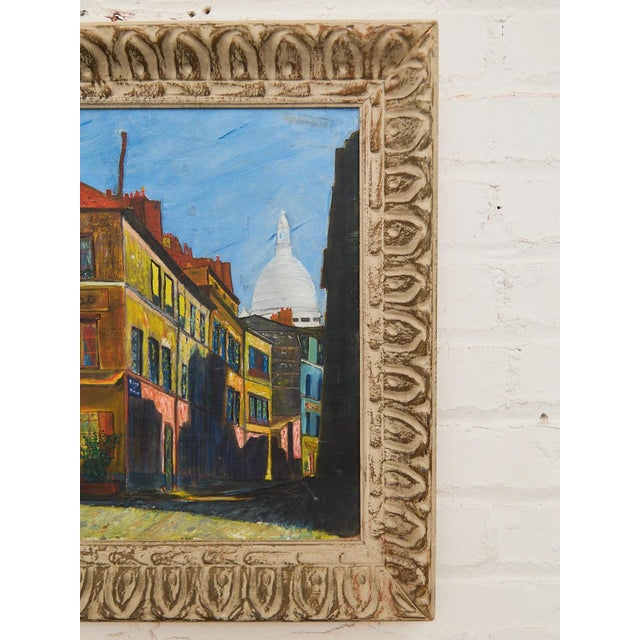 Gothic Vintage Montmartre Street Scene Painting by N. Krims For Sale - Image 3 of 9