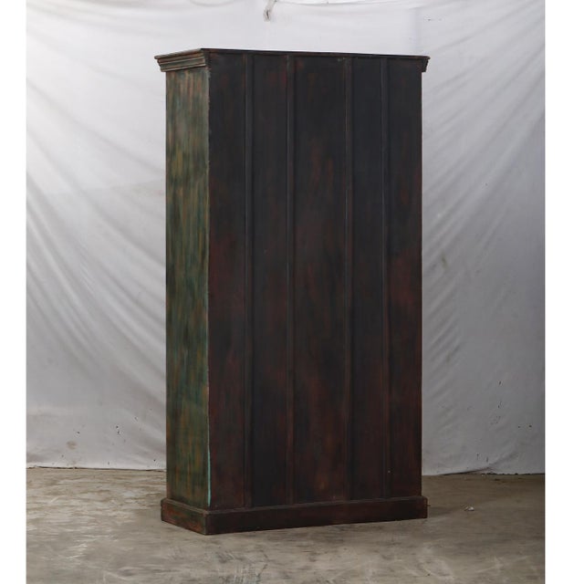 Wood Armoire Constructed From Antique Indian Painted Teakwood Doors and Elements For Sale - Image 7 of 7