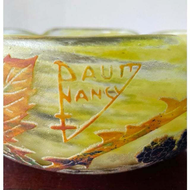 Absolutely Stunning and Authentic DAUM NANCY Art Glass Bowl. It Bears the Beautiful and Unique Characteristics of the Daum...