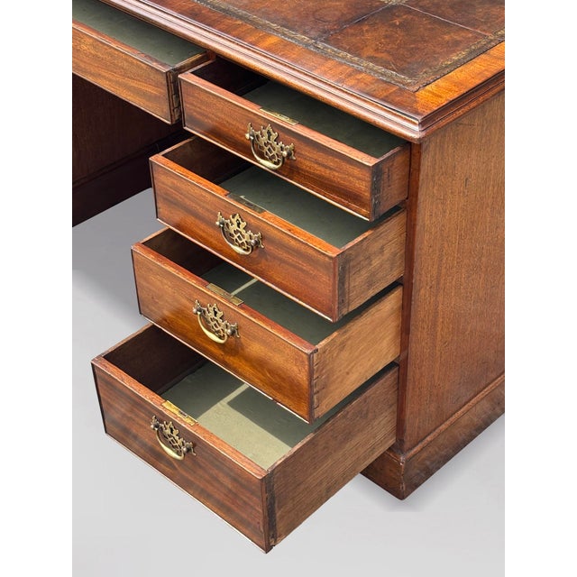 Late 18th Century Large 18th Century George III Mahogany Partners Desk, 1790 For Sale - Image 5 of 14