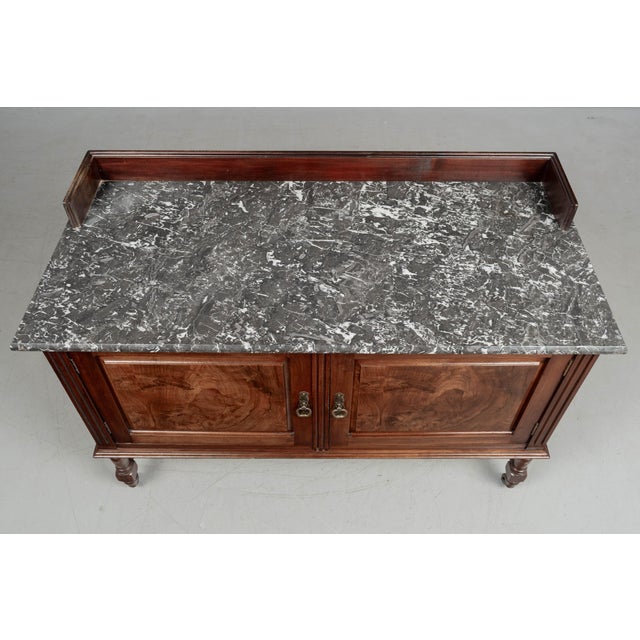 19th Century English Marble Top Walnut Sideboard by P. E. Gane For Sale In Orlando - Image 6 of 10