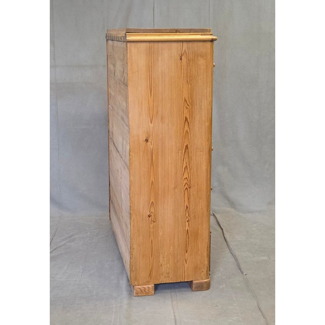 Antique Swedish Biedermeier Natural Pine Drop Front Desk With Drawers and Keys For Sale - Image 15 of 17