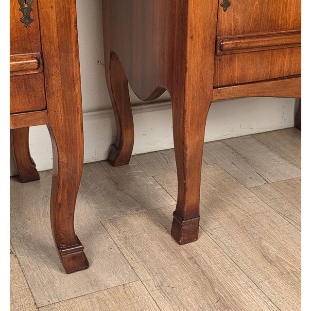 Pair of Italian Cherry Nightstands For Sale - Image 9 of 11