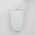 A charming French wall mirror from the 1950s, distinguished by its elegant shield-shaped form and airy decorative...