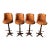 Traditional Upholstered Cast Iron Barstools - Set of 4 For Sale