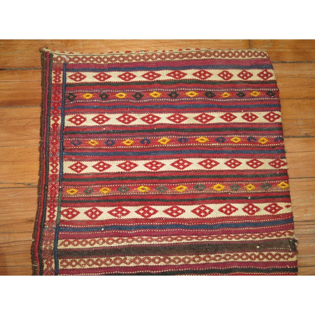 Mid 20th Century Mid 20th Century Zabihi Collection Persian Sofreh Kilim - 0'10" x 1'2" For Sale - Image 5 of 6